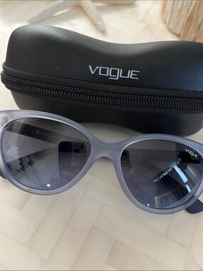 New Vogue Women's Blue Gray Sunglasses - Classic Cat-Eye Style